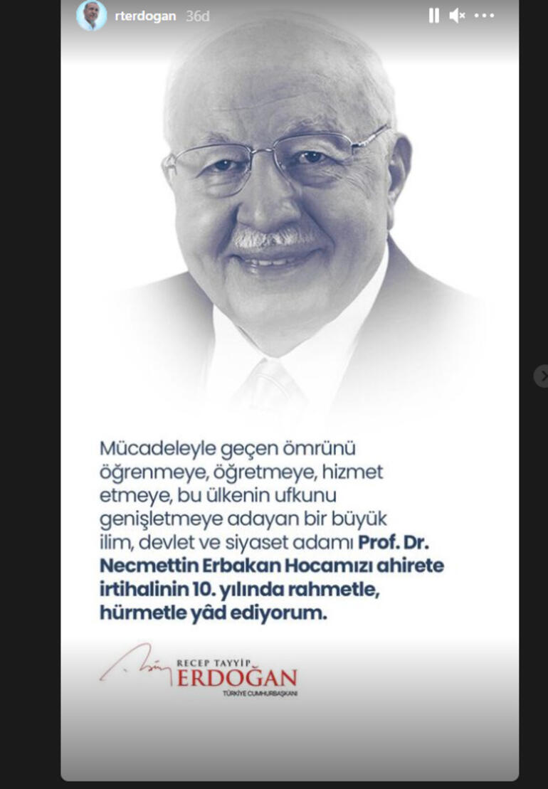 Cumhurbaşkanı Erdoğan'dan ''Erbakan'' paylaşımı - Resim : 1