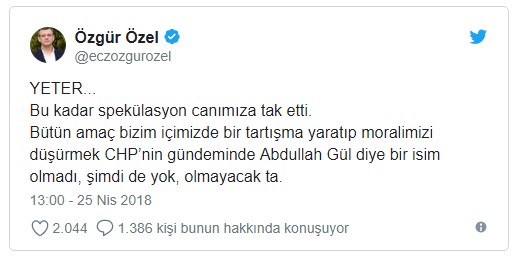 CHP'den Abdullah Gül'ün adaylığı için son açıklama - Resim : 1