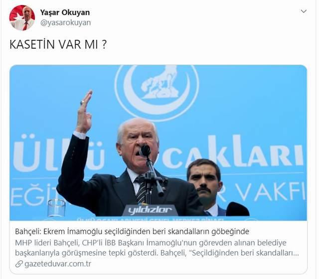 CHP'li Okuyan'dan MHP lideri Bahçeli'ye: ''Kasetin var mı ?'' - Resim : 1