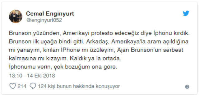 MHP'li milletvekilinden Brunson tepkisi: iPhone'umu geri verin ! - Resim : 1