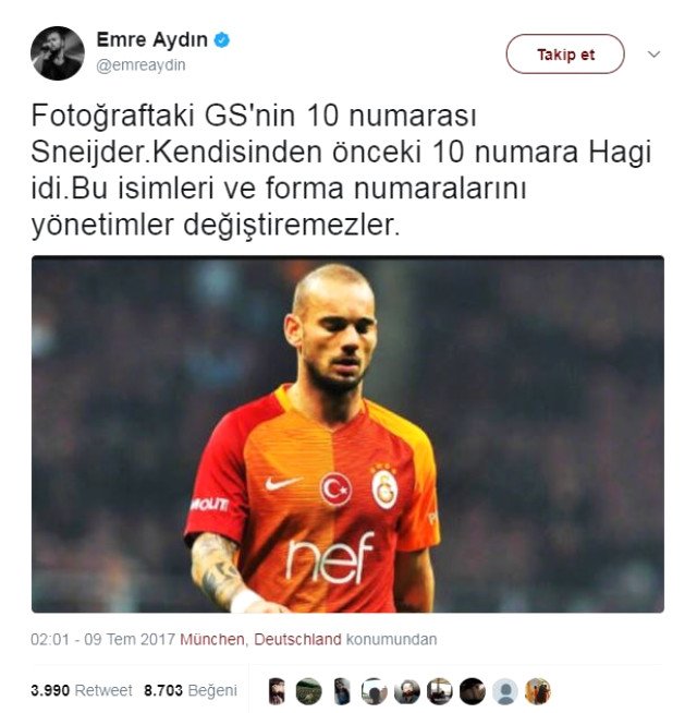 Emre Aydın'dan Sneijder tepkisi - Resim : 1