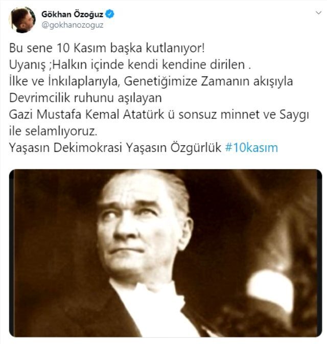 Gökhan Özoğuz'un 10 Kasım'daki ''kutlama'' paylaşımı olay oldu - Resim : 1