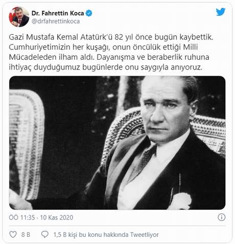 Bakan Koca’nın ''Atatürk'' paylaşımına tepki yağdı - Resim : 2