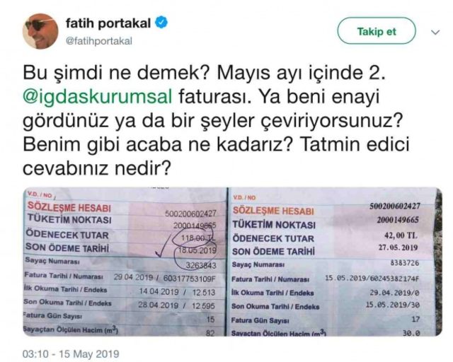 İGDAŞ'tan Fatih Portakal'a ''iki fatura'' cevabı - Resim : 1
