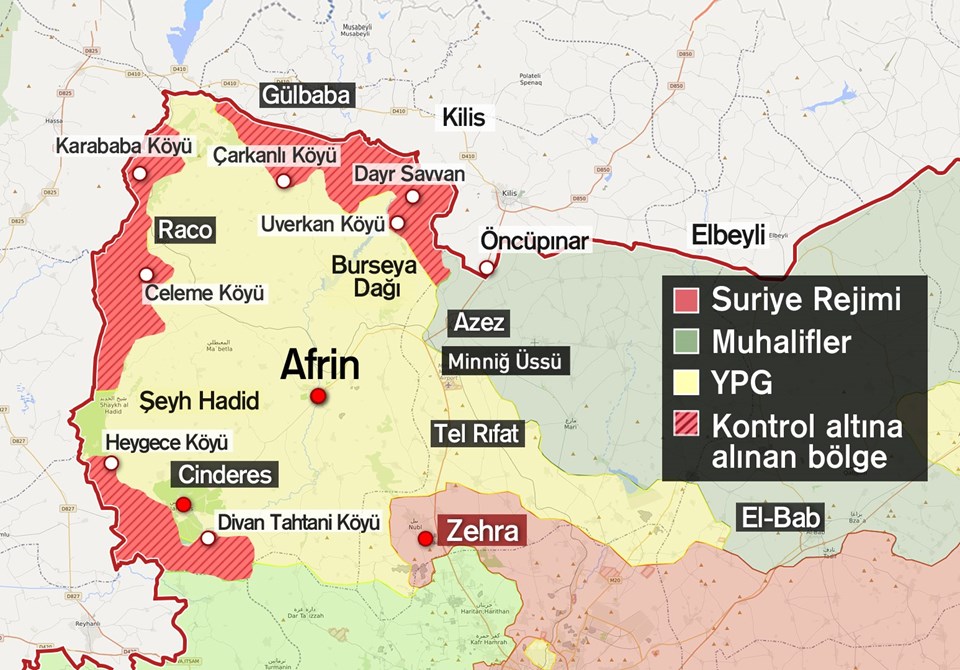 Afrin'de son durum ! PKK/PYD'nin Türkiye ile bağlantısı kopuyor - Resim : 1
