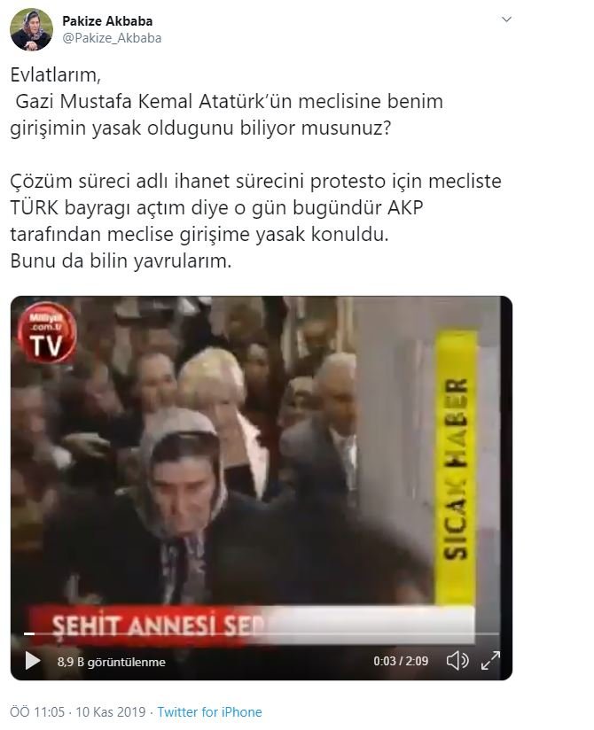 Şehit annesi Pakize Akbaba'nın Meclis'e girmesi yasaklandı - Resim : 1