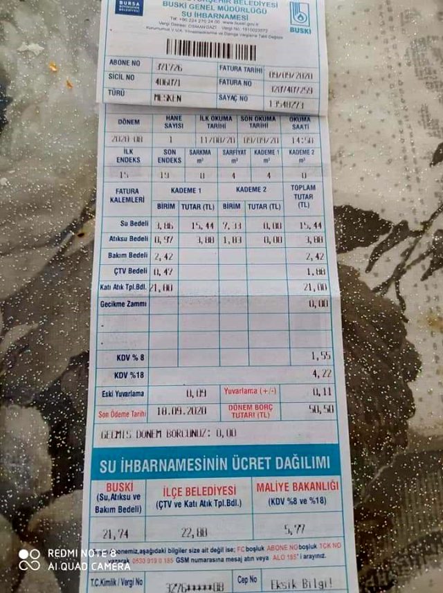 İstanbul'da 18 lira gelen su faturası, Bursa'da 50 lira - Resim : 1