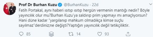 Burhan Kuzu, Fatih Portakal'ı ''tetikçilik'' ile suçladı - Resim : 1