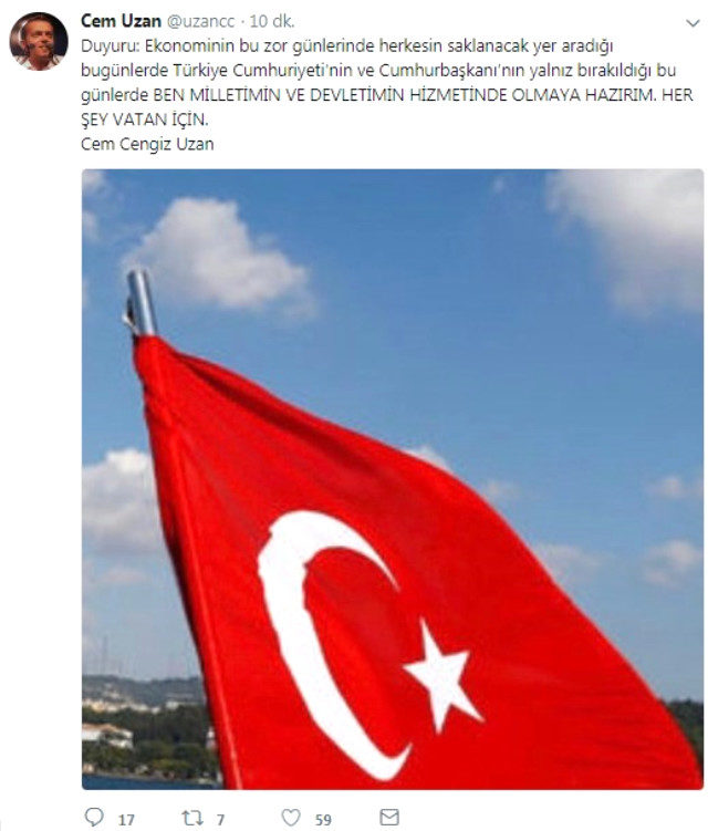Cem Uzan'dan dikkat çeken Türkiye paylaşımı - Resim : 1