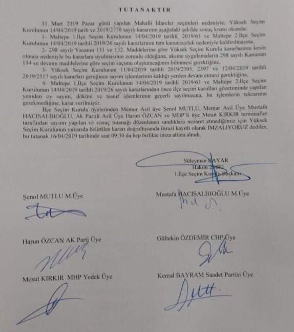AK Parti ve MHP'nin ''sayım bitmesin belgesi'' ortaya çıktı! - Resim : 1