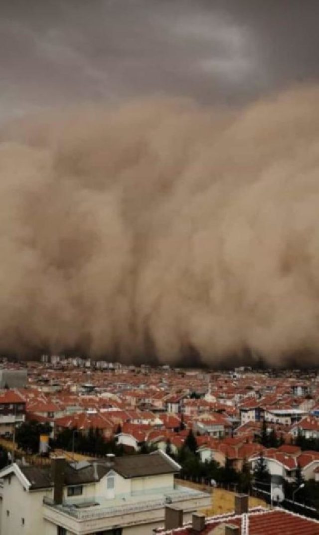 Ankara'da inanılmaz görüntüler! Kum fırtınası şehri esir aldı - Resim : 1