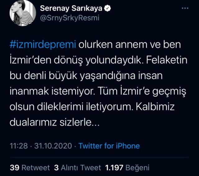 Serenay Sarıkaya, depreme İzmir'den dönerken yakalandı - Resim : 1