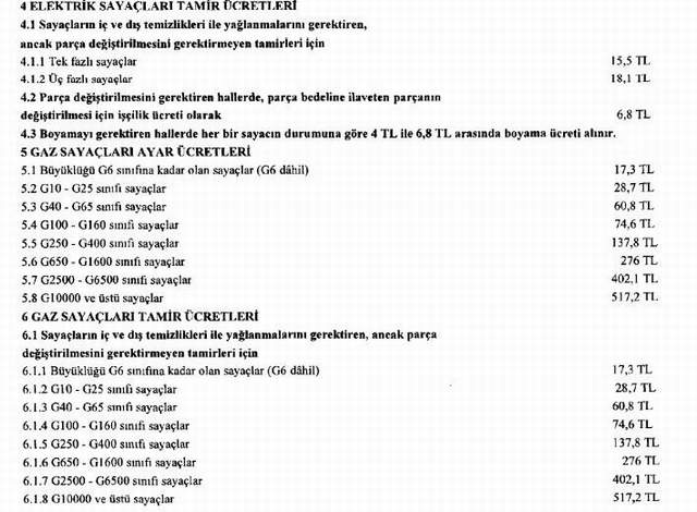 Su, elektrik ve gaz sayaçları tamir ücretleri zamlandı - Resim : 2
