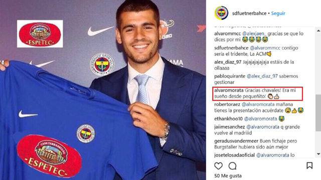 Morata’dan Fenerbahçe paylaşımına güldüren yanıt - Resim : 1