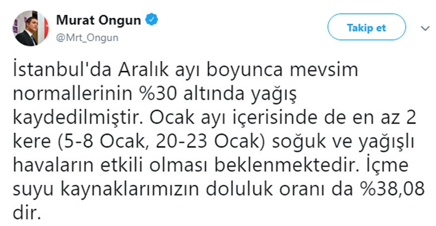 İBB içme suyu kaynaklarının doluluk oranını açıkladı - Resim : 1