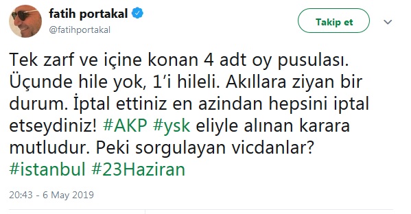 Fatih Portakal'dan seçimlerin iptal kararına sert tepki ! - Resim : 1