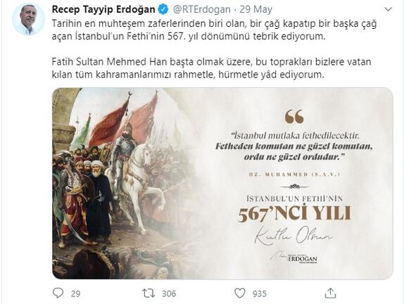 Cumhurbaşkanı Erdoğan’dan ''fetih'' mesajı - Resim : 1