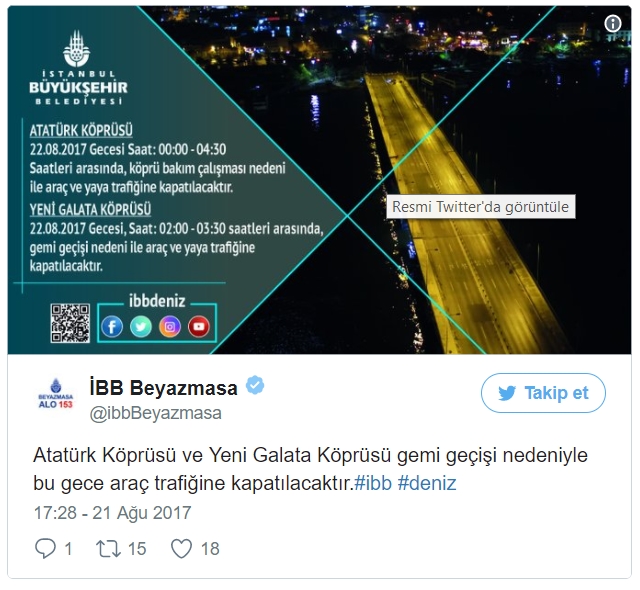 Atatürk ve Yeni Galata köprüleri trafiğe açıldı - Resim : 1