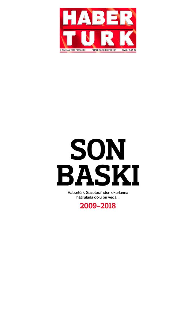 Habertürk Gazetesi böyle veda etti - Resim : 1