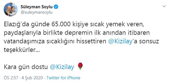 Bakan Süleyman Soylu'dan Kızılay'a destek - Resim : 1
