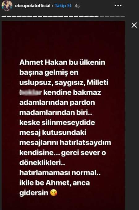 Ebru Polat'tan Ahmet Hakan'a: ''Özelden attığın mesajları...'' - Resim : 1