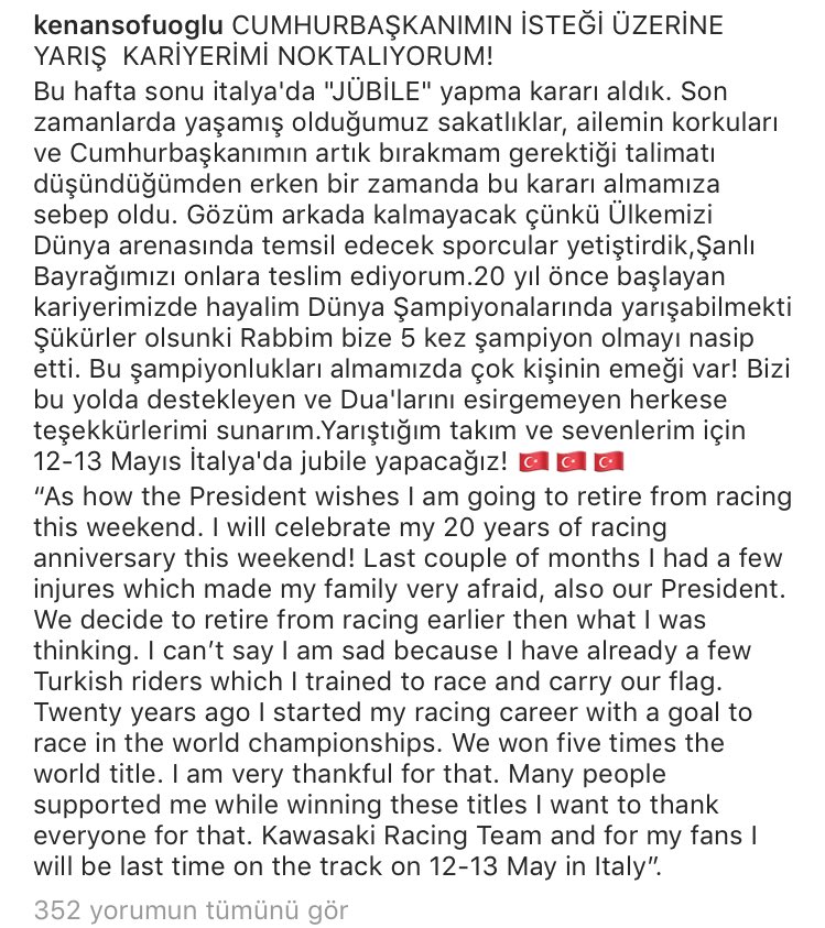 Kenan Sofuoğlu kariyerini sonlandırıyor ! - Resim : 1