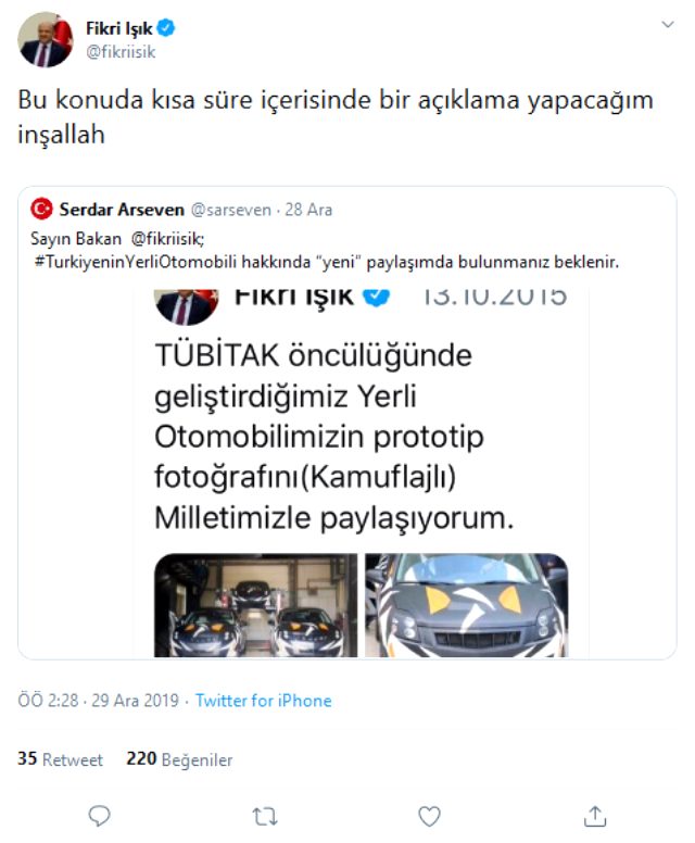 Eski Bakan Fikri Işık'tan yerli otomobil eleştirilerine yanıt - Resim : 1