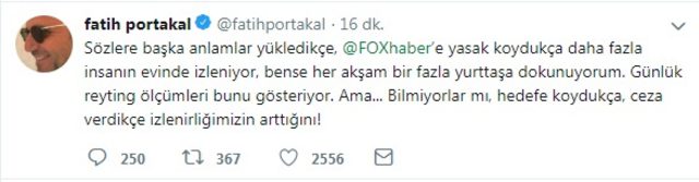 Fatih Portakal RTÜK'ün cezasına böyle yanıt verdi - Resim : 1