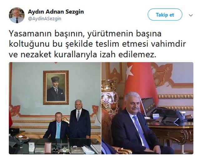 Cumhurbaşkanı Erdoğan ve Yıldırım'ın fotoğrafına tepki yağdı - Resim : 1