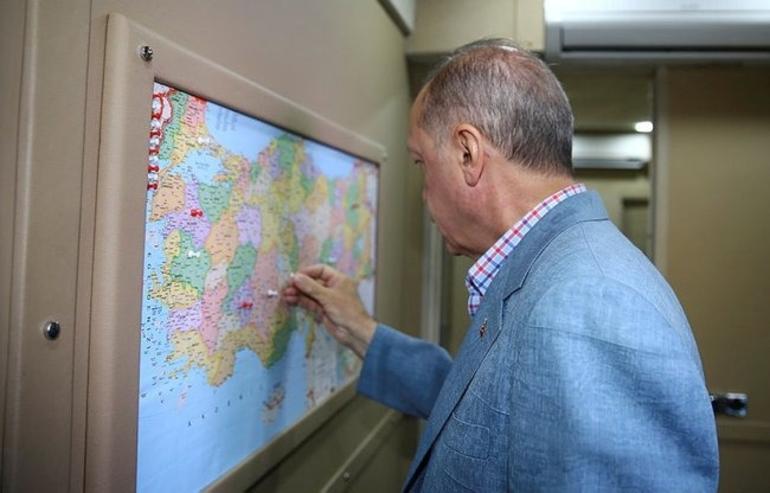 Erdoğan miting yaptığı yerleri işaretliyor - Resim : 2