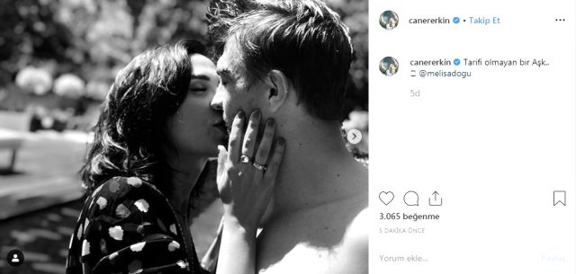 Caner Erkin eşi Şükran Ovalı ile dudak dudağa fotoğraf paylaştı - Resim : 1