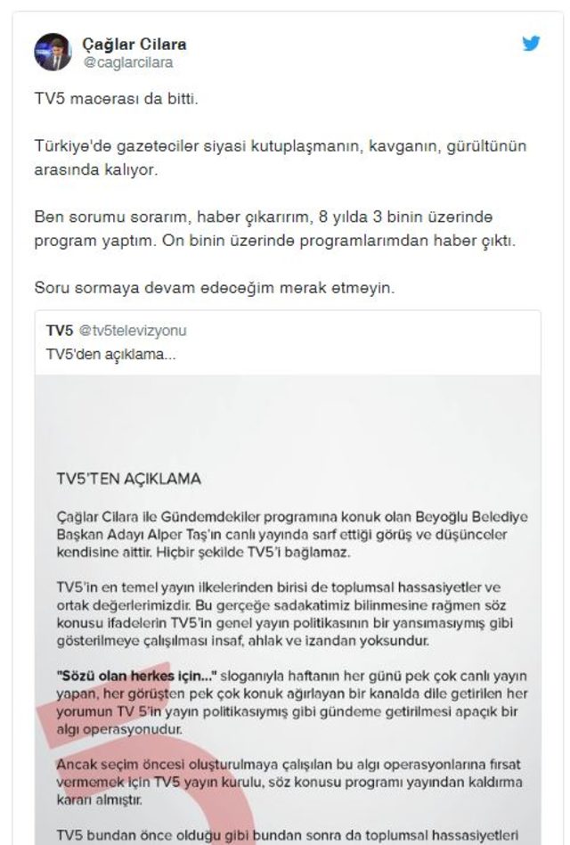 Çağlar Cilara TV5'ten ayrıldı - Resim : 3