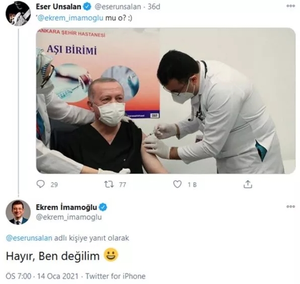 İmamoğlu'ndan, Erdoğan'a aşı yapan doktor benzetmesine yanıt - Resim : 1