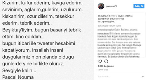 Nouma Fenerbahçe'yi tebrik etti ortalık karıştı ! - Resim : 1