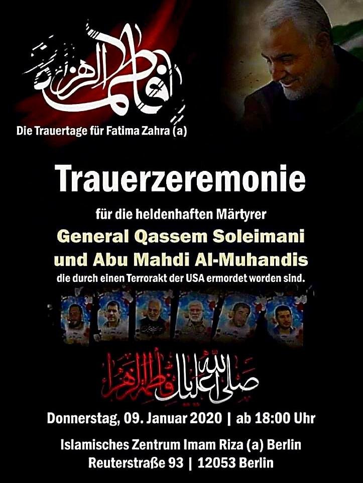 Almanya'da ''şehit'' gerilimi ! Süleymani için camide tören düzenlendi - Resim : 1
