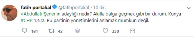 Fatih Portakal'dan Abdüllatif Şener tepkisi - Resim : 1