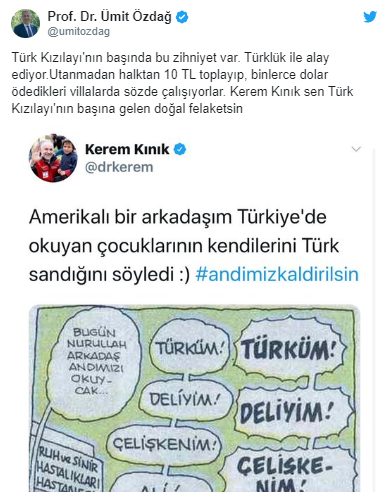 Kızılay Başkanı Kerem Kınık'ın ''Andımız'' tweetine tepki ! - Resim : 1