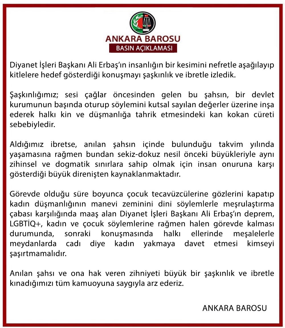 Diyanet'ten Ankara Barosu hakkında suç duyurusu - Resim : 2