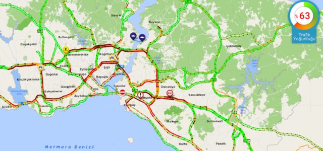 TEM'de alevler yükseliyor; İstanbul trafiği kilitlendi!  - Resim : 1