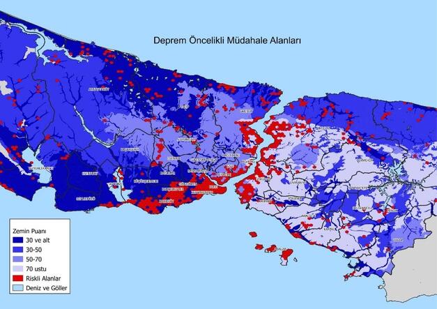 İstanbul'un deprem haritası yayınlandı! İşte en riskli ilçeler - Resim : 1