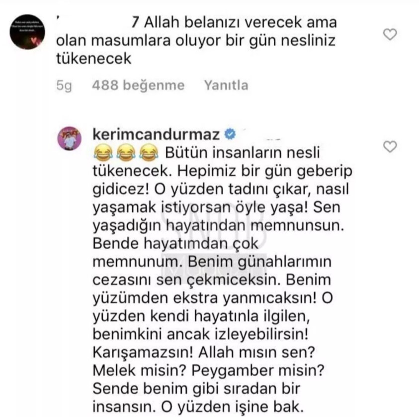 Pandemi kurallarını ihlal edip parti yapan Kerimcan Durmaz'dan takipçisine sert çıkış! - Resim : 2