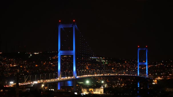 Görenler hayran kaldı ! İstanbul maviye büründü - Resim : 1