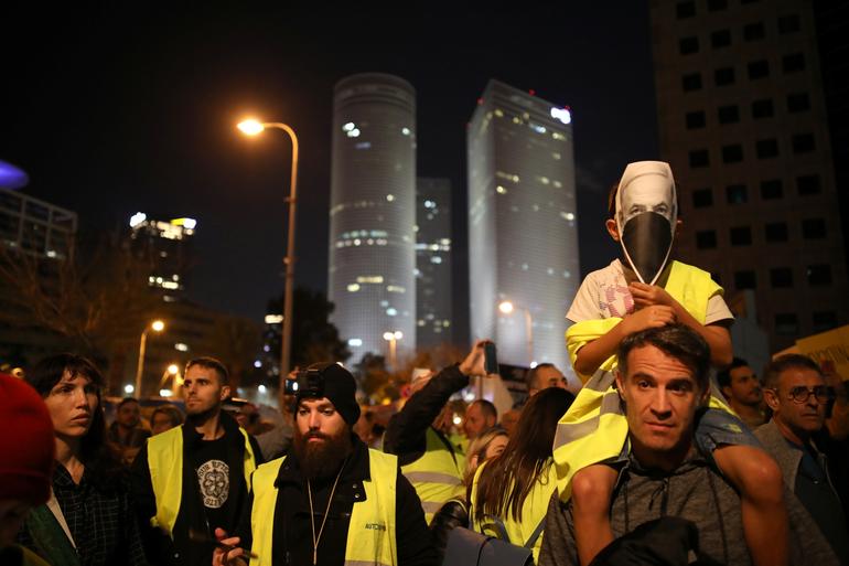 İsrail'de sarı yelekliler sokağa indi - Resim : 1