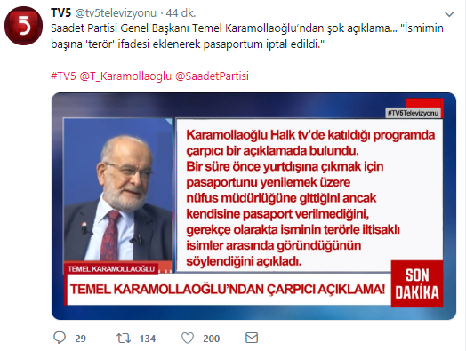 Temel Karamollaoğlu: ''Terör nedeniyle pasaportum iptal edildi'' - Resim : 1