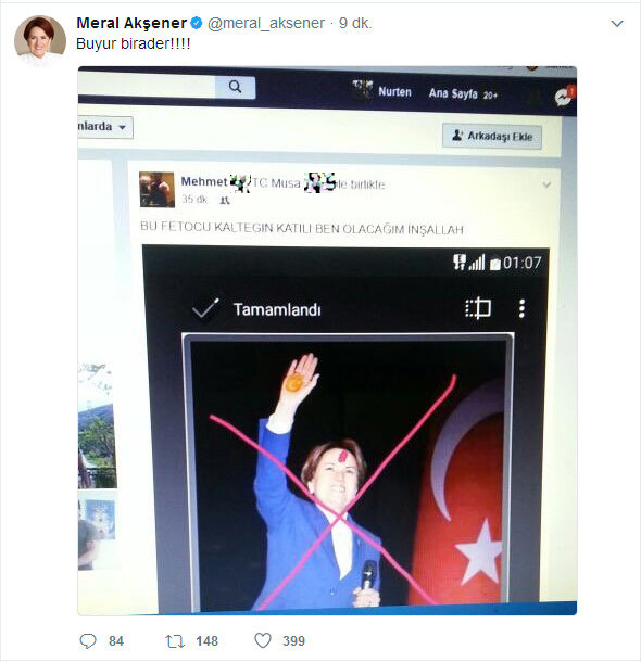 Akşener'e sosyal medyadan ölüm tehdidi - Resim : 1
