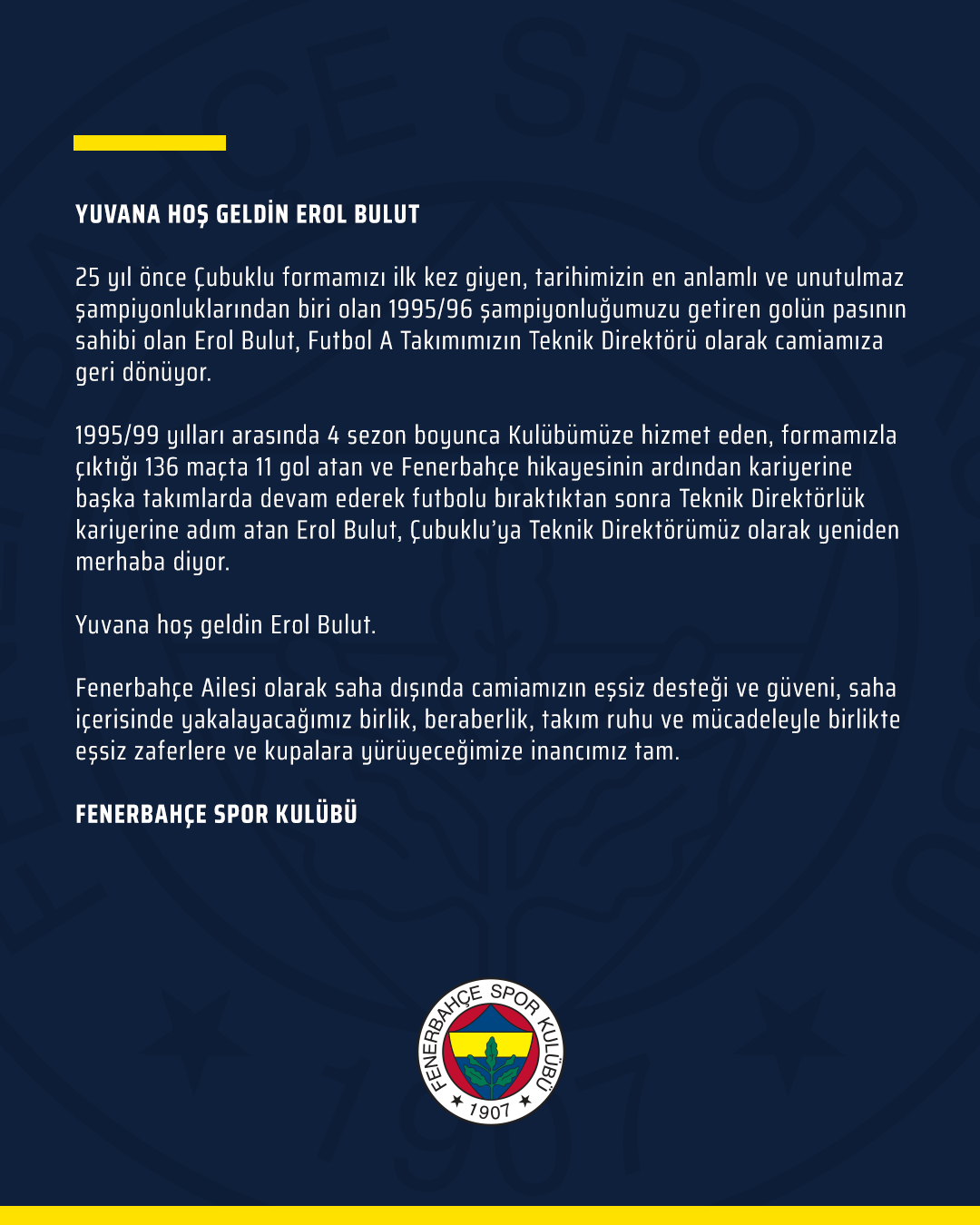 Fenerbahçe yeni teknik direktörünü resmen açıkladı! - Resim : 1