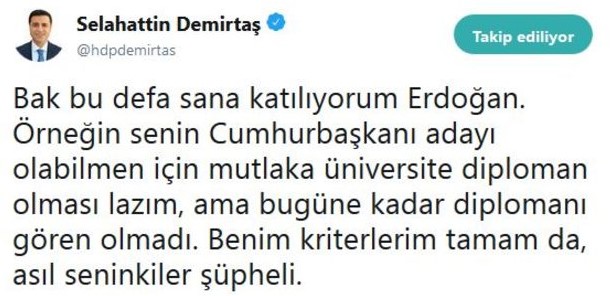 Demirtaş'tan Erdoğan'a: Bu defa sana katılıyorum - Resim : 1