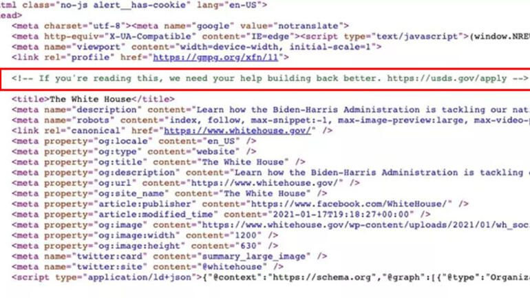 Beyaz Saray'ın internet sitesindeki gizli mesaj şaşırttı - Resim : 1