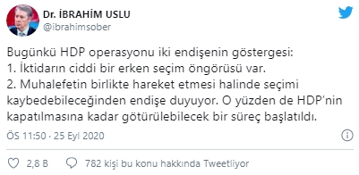 İbrahim Uslu: ''HDP'ye operasyonun nedeni erken seçim'' - Resim : 1