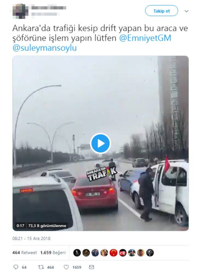 Ankara'daki drift yapan sürücüye ceza yağdı - Resim : 1